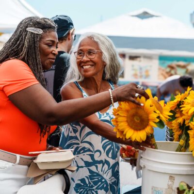 Women with flowers